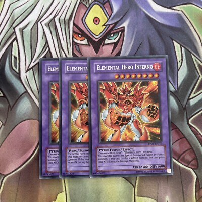 PP02-EN010 x3 Elemental Hero Inferno Secret Rare Excellent Condition Yugioh-image