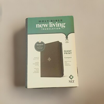 NLT Compact Giant Print Gray Zipper Bible Filament-Enabled Edition Leather Like-image