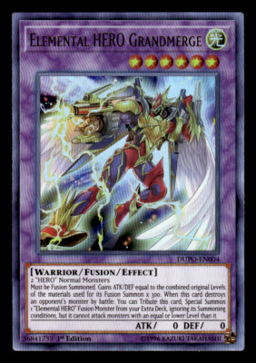 Yugioh Elemental HERO Grandmerge DUPO-EN004 Ultra Rare 1st Ed NM-image