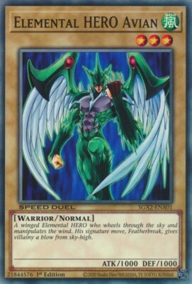 1x Elemental HERO Avian - 1st Edition NM Eng YuGiOh - Speed Duel Midterm Paradox-image