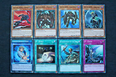Destiny HERO speed duel deck cards (Dasher, Malicious, Fear Monger, Dark Angel)-image