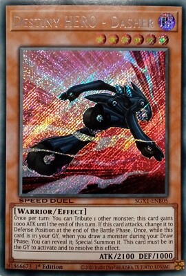 SGX1-ENB05 DESTINY HERO - DASHER SECRET RARE 1ST EDITION YuGiOh CARD-image