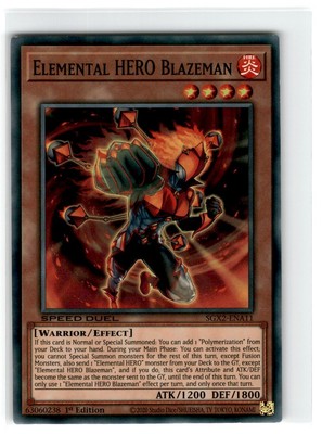 Yu-Gi-Oh! Speed Duel Elemental Hero Blazeman Common SGX2-ENA11 Lightly Played-image