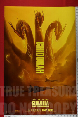 Ghidorah 3 Headed Godzilla King of the Monsters 2019 Movie Poster 24X36 New GHID-image