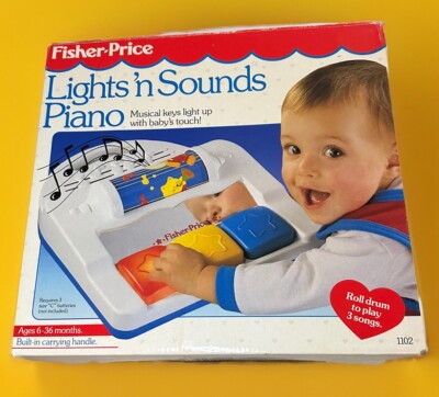 Vintage Fisher Price Musical Toy 1989 Lights Piano N Sound Working /BOX-image