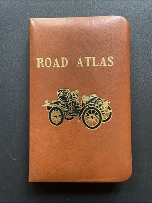 Vintage Leather-bound Pocket Road Atlas of the British Isles - Johnston-image