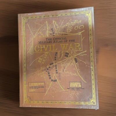 *NEW & SEALED Military Atlas Of The Civil War Easton Press Leather  17x12”-image