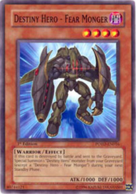 Yugioh! MP Destiny Hero - Fear Monger - POTD-EN016 - Common - Unlimited Edition -image