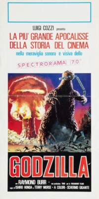 1956 Godzilla Vintage Horror Movie Poster Print ITALY 24x12 9mil PAPER-image
