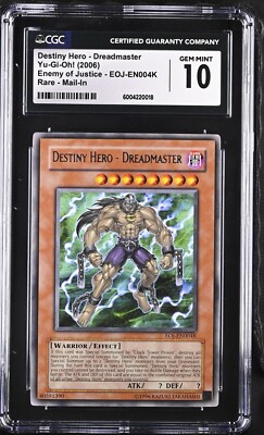 CGC 10 Yu-Gi-Oh! Destiny Hero Dreadmaster EOJ-EN004K Redemption Mail-In *018-image