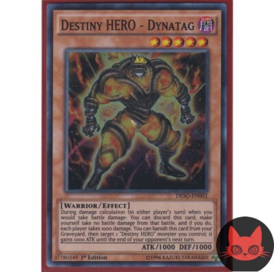 Yugioh Destiny HERO - Dynatag DESO-EN002 Super Rare 1st Edition NM-image