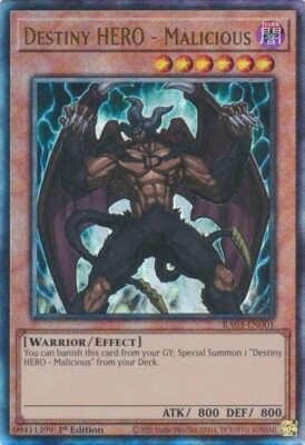 Destiny HERO - Malicious (RA03-EN001) - Ultimate Rare - 1st Edition-image