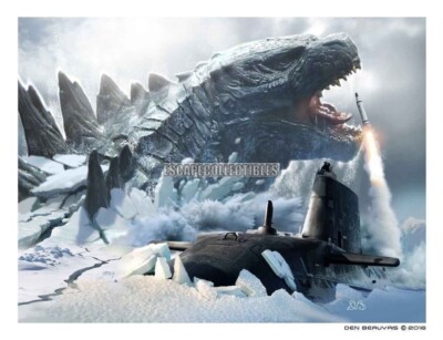 Godzilla vs Atomic Submarine Print Den Beauvais ns-image