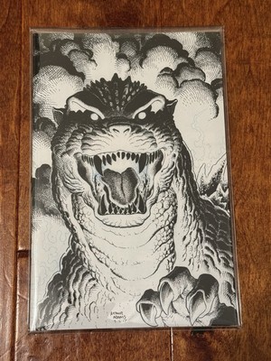 Godzilla Monsterpiece Theatre #1 Art Adams Lt 500 NYCC EXCLUSIVE SKETCH B & W-image