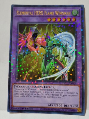 YUGIOH ELEMENTAL HERO FLAME WINGMAN HACI-EN019 1 ST.ED. DUEL TERMINAL L-PLAYED -image