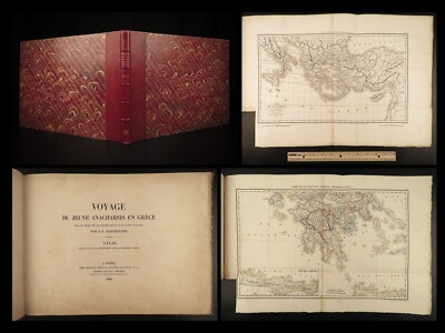 1830 Greek ATLAS Maps Travels of Anacharsis Greece Philosophy Persia Barthelemy-image