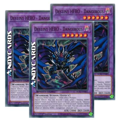3x DESTINY HERO - DANGEROUS (SPEED DUEL) • Common • SGX1 ENB21 • 1Ed • Yugioh!-image