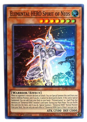 Yu-Gi-Oh TCG Elemental HERO Spirit of Neos - POTE-EN001 - 1st Ed Super Rare-image