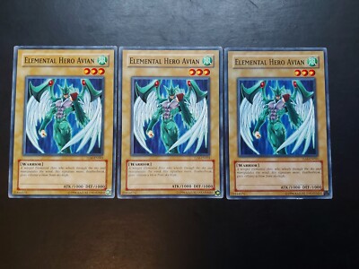 Yugioh - Elemental Hero Avian TLM-EN001 Common Playset x3-image