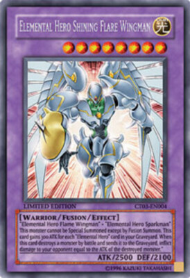 Yugioh! MP Elemental Hero Shining Flare Wingman - CT03-EN004 - Secret Rare - Lim-image