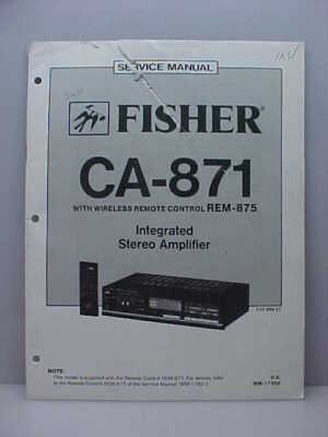 Fisher CA-871 Original Service Manual  Free Shipping-image