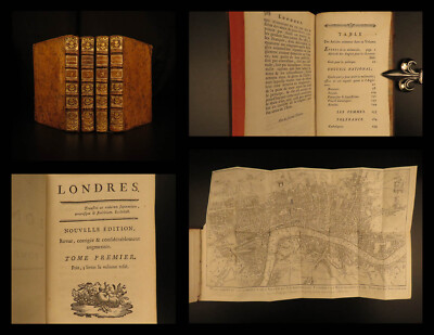 1774 Grosley’s LONDON English Society & History French Voyage Customs MAP 4v-image