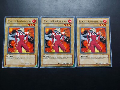 Yugioh - Elemental Hero Burstinatrix TLM-EN002 Common 1st Edition Playset x3-image