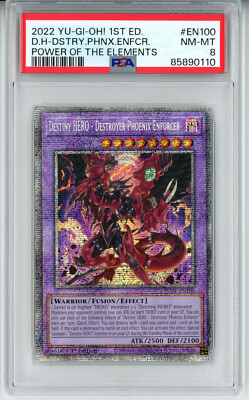 YUGIOH 1ST POTE-EN100 DESTINY HERO-DESTROYER PHOENIX ENFORCER PSA 8 NM #85890110-image