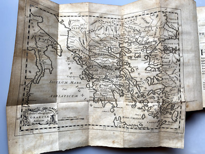 1757 Orations Demosthenes Against Philip King Macedon Thomas Leland Map Greece-image