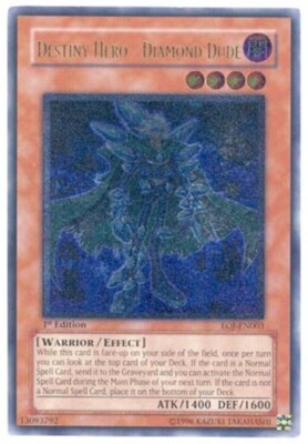 Destiny Hero - Diamond Dude - EOJ-EN003 - Ultimate Rare - 1st Edition x1 - Damag-image