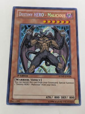 Destiny Hero - Malicious RYMP-EN034 Secret Rare 1st Edition US Print--image