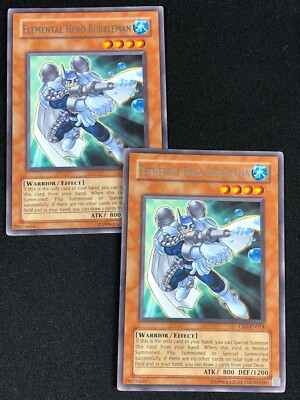 YUGIOH ELEMENTAL HERO BUBBLEMAN CRV-EN014 RARE X2 (LP)-image