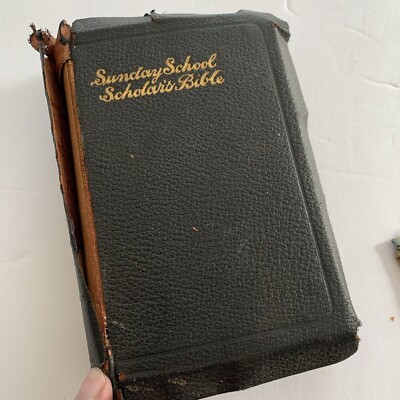 1906 Thomas Nelson Sons Bible Sunday School Scholar's Leather w/ Maps King James-image