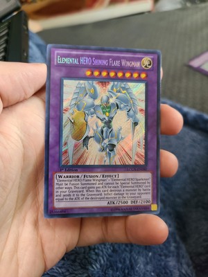 Yugioh Elemental HERO Shining Flare Wingman LCGX-EN050 1st Secret Rare-image