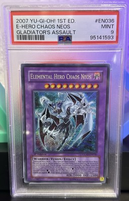 Elemental Hero Chaos Neos 1st Edition GLASS Psa 9 Yu-Gi-Oh-image