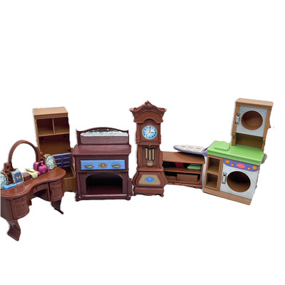 Fisher Price Loving Family Dollhouse Furniture Kitchen w Sound Clock Vintage-image