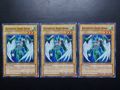 Yugioh - Elemental Hero Avian TLM-EN001 Common 1st Edition Playset x3-image