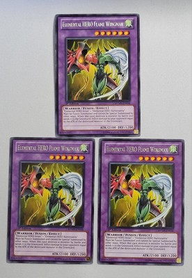 3 x YuGiOh TCG Elemental Hero Flame Wingman - RYMP-EN016 1st Rare NM-image