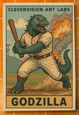 Parody Sports Monster Series 2 Ltd Artist Ed ACEO Collectible Card Godzilla-image