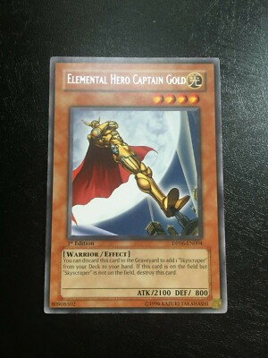 Yu-Gi-Oh! Elemental Hero Captain Gold DP06-EN004 1st Edition Rare Near Mint Eng-image