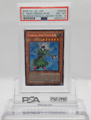 YUGIOH PP02-EN006 ELEMENTAL HERO POISON ROSE SECRET RARE PSA 8 NM-MINT #68828156-image