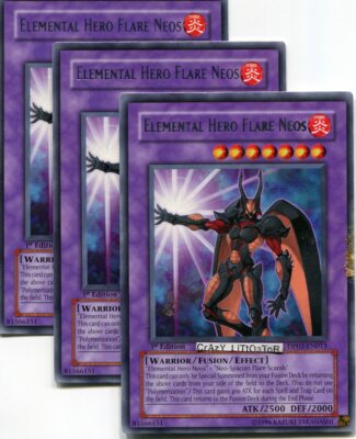 3 X YU-GI-OH ELEMENTAL HERO FLARE NEOS 1ST ED SILVER RARE MINT DP03-EN013-image