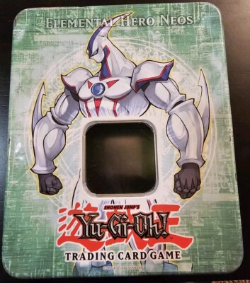 Empty Elemental Hero Neos Yu Gi Oh! Trading Card Storage Tin Konami-image