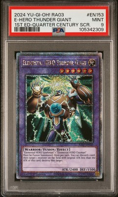 2024 YU-GI-OH! RA03-QUARTER CENTURY BONANZA ELEMENTAL HERO THUNDER GIANT PSA 9-image