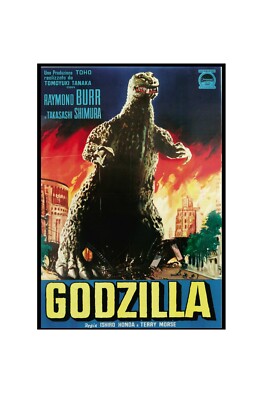 Godzilla  1960 Tin Sign 8 x 12 Vintage Retro  Art Metal Sign-image