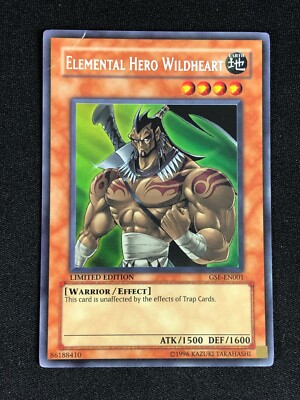  YUGIOH ELEMENTAL HERO WILDHEART GSE-EN001 SECRET HP/CREASES-image
