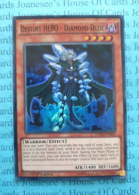 DESO-EN009 Destiny HERO - Diamond Dude Super Rare Yu-Gi-Oh Card 1st Edition New-image