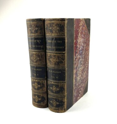 Through the Dark Continent by Henry M. Stanley - Leather Bindings w/ Maps AFRICA-image