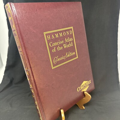 Vintage Concise Atlas of the World Hammond Leather Bound Classics Edition-image