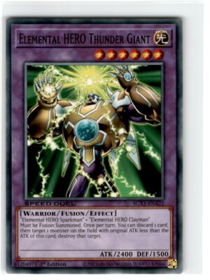 2020 Yu-Gi-Oh! Speed Duel Elemental Hero Thunder Giant Common SGX1-ENA22-image